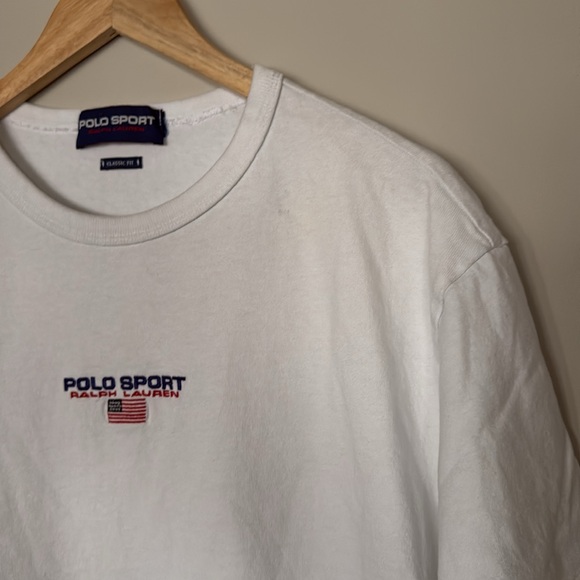 Vintage 90s Polo Sport Polo by Ralph Lauren Mens White T-Shirt rare Polo Sport M - Picture 5 of 7